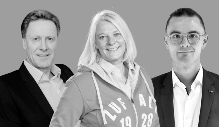 Portraitfotos von Maja Heimerl, Stephan Opel und Steffen Landsiedel