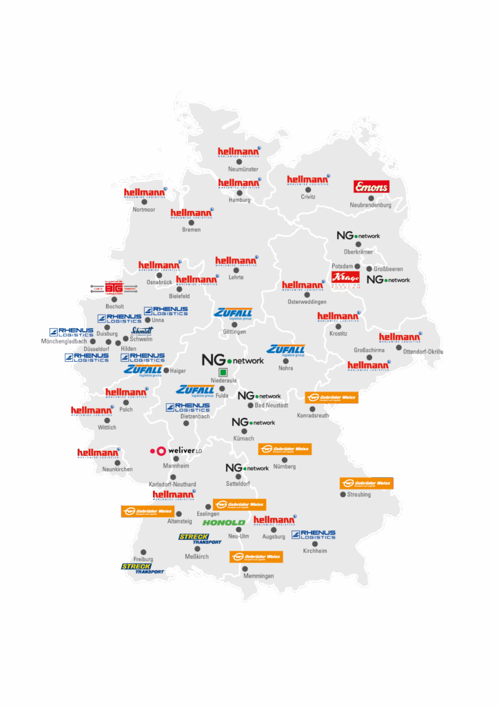 Die NG.network-Partnerkarte, Stand Dezember 2024